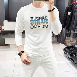New 2024 Famous Mens High Quality Long Sleeve T Shirt Letter Hot Drill Round Neck Short Sleeve Black White Fashion Men Women Tees Size M-4XL