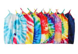 Baby Girl Summer Jumpsuit Sleeveless Shorts Infant Girl Princess Romper Onesies Bodysuit Clothes 2020 Tie Dye Suspender4945286