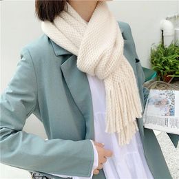 Scarves Scarf Winter Thicken Warm Knitted And Wrap Lady Foulard Shawl Thermal All-Match Pashmina Echarpe Poncho