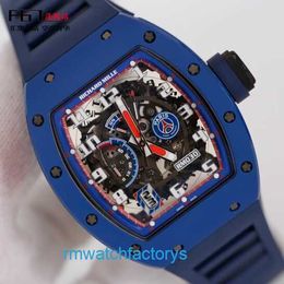 Exciting Exclusive Wristwatch RM Watch RM030 Automatic Mechanical Watch RM030 Men Germain Blue Ceramic Ntpt Carbon Fiber