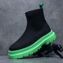 Designer Socks Shoes Fashion Men Sneakers Speed Trainer Black Green Mens Casual Shoe Runner Heavy Sole 1H8
