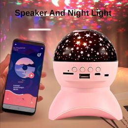 Speakers Bluetooth Speaker with Colourful Light High Sound Quality Rotating Wireless Sound Box Home Ktv Flash Light Colour Changing Tf Usb