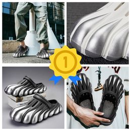 Dragon Hole Shoes with a Feet Feeling Thick Sole Sandals Summer Beach Toe Wrap GAI thick silvery Painted Five Claw fashion Sandal Trendy Hole Breathable Outdoor