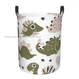 Laundry Bags Folding Basket Cartoon Dino Scandinavian Dirty Clothes Storage Bucket Wardrobe Clothing Organiser Hamper