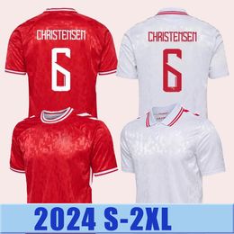 2024 2025 S-2XL Denmark Football Jersey 2024 Euro Cup New 2025 Soccer Shirt Men Kids Kit Home Away Men Uniform CHRISTENSEN JENSEN ERIKSEN DOLBERG