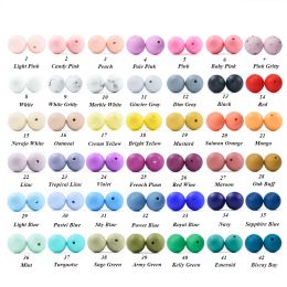 Necklaces 100 Pcs Multicolors 1215 Mm Silicone Round Ball Beads Diy Teething Necklace Bpa Free Chew Charms Newborn Nursing Accessory