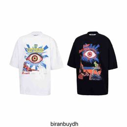 High Quality House of Errors Truth Eye Summer New Cartoon Print Mens and Womens Loose Short Sleeved T-shirt