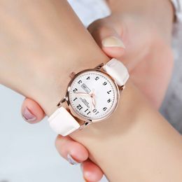 New Fashion Korean Edition Minimalist Women's Watch Belt Waterproof Night Glow Dual Calendar