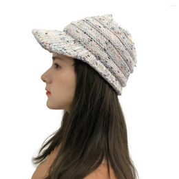 Ball Caps Women Multicolor Stitching Outdoor H Hats Crochet Knit Cap Peaked Lightweight Men One