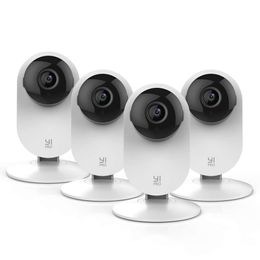 YI Pro 2K 4PC Home Safety 2.4ghz Indoor Camera, Equipped People, Vehicles, Animal Detection, Suitable for Monitoring Infants, Pets, Dogs, Compatible with Alexa