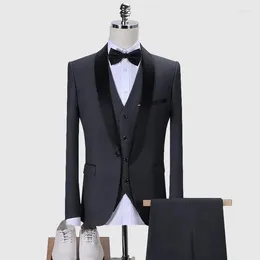 Men's Suits High-quality Green Collar (suit Waistcoat Trousers) Wedding Fashion All-in-one Three-piece Set Four Seasons Regular