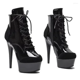 Dance Shoes Auman Ale 15CM/6inches PU Upper Sexy Exotic High Heel Platform Party Women Ankle Boots Pole 064