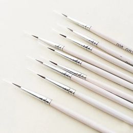 6PcsSet Fine Handpainted Thin Hook Line Pen Drawing Art #0 #00 #000 Paint Brush Supplies Nylon Hair Painting 240320