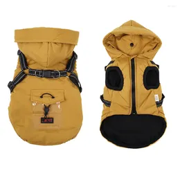Dog Apparel Winter Jacket Warm Coats For Small Medium Dogs With Harness Waterproof Fleece Vest Snow Suit Cold Weather Outfit