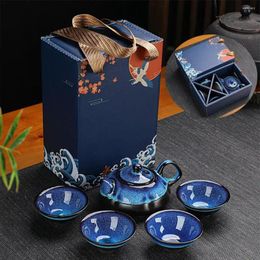 Teaware Sets Business El Traditional Teacup Cup Pot Vintage Ceramic Portable Office Kit Teapot Assorted Meeting Tea Set