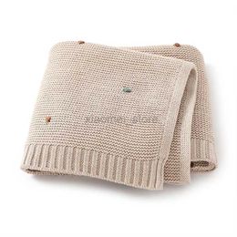 Quilts Baby Blanket Cotton Knit Newborn Girl Boy Crib Quilt Bedding 90*70CM Fashion Solid Dot Stroller Swaddling Super Soft Cover Plaid 240321