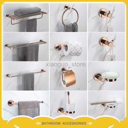 Towel Rings High Quality Towel Rack Single And Double Rod Ring Paper Holder Robe Hook Soap Dispenser Toilet Brush Bathroom Accessories Sets 240321