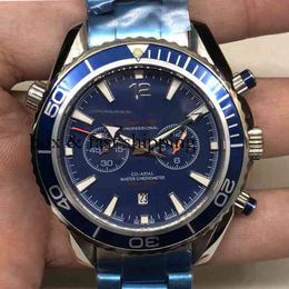 Kronograf Superclone Watches Bilek Lüks Moda Tasarımcısı Otomatik Mekanik Beş İğne Mavi Tam Otomatik HW031 MENS MONTREDELU