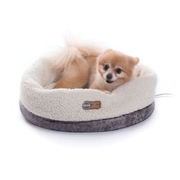 K&H Pet Products Thermo-snle Cup Bomber - Indoor Heated Cat Bed Grey 14 X 18 Inches