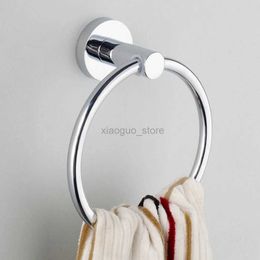 Towel Rings Stainless Steel Towel Ring Holder Hanger Chrome Wall Mounted Bathroom Home Hotel 240321