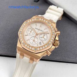 Lastest Brand Wristwatch AP Wrist Watch Royal Oak Offshore 26231OR Rose Gold White Plate Folding Buckle Womens Fashion Leisure Business Sports Machinery Watch