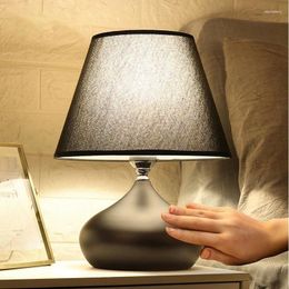 Table Lamps Modern Minimalist Light Living Room Study Desk Lamp LED Warm Creative Bedside Lighting Decorate Touch Switch Control