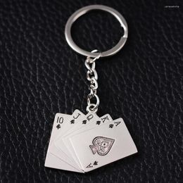 Keychains Novelty Trinket Gifts Fashion Creative Poker Metal Key Chains Holder Alloy Keyring Porte Clef Charm Jewellery Souvenir Gift J017