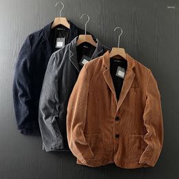 Hunting Jackets Men's Spring Corduroy Cotton Clip Business Simple Casual Suit Outdoor Travel Camping Work Coat College Blazer Students