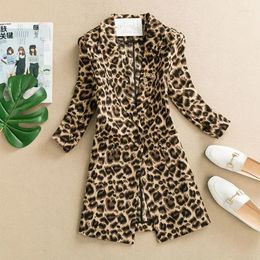 Women's Suits Leopard Print Small Suit Jacket Mid Length 2024 Spring Summer Loose Casual 7/4 Sleeve Top