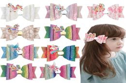35 Inch Girls Hair Bow Clips Unicorn Sequins Barrettes Hairbow Hairpin Hair Head Accessories 8 Colors7690466