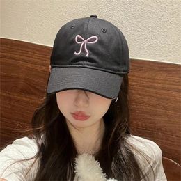 Ball Caps Embroidered Bow Baseball Cap Women's Hats Spring Summer Outdoor Sunshade Korean Version Fashion Soft Top