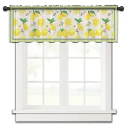 Curtain Lemon Idyllic Plaid Fruit Bedroom Voile Short Window Chiffon Curtains For Kitchen Home Decor Small Tulle Drapes
