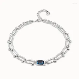 Chains 2024 Spain Unode 50 Jewellery Gorgeous High Value Ring Set Blue Crystal Necklace Elegant Women's Gift