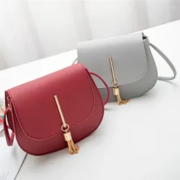 Shoulder Bags Women Soild Color Mini Bag Robot PU Leather Tassel For Girl Female Fashion Elegant Crossbody