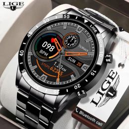Watches LIGE New Smart Watch Men Bluetooth Call Watch IP67 Waterproof Sports Fitness Bracelet For Android IOS Clock Men Smartwatch+Box