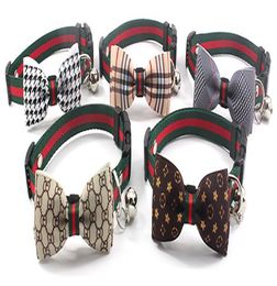 Dog Collars Halloween Decors Cat Bow Tie Adjustable Neck Strap Holiday pet accessories Pumpkin witch Knot Collar7028979