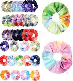 Korea Velvet Hair Scrunchie Elastic personalised ribbon Hair Bands Gradient Color Women Girls Headwear Ponytail Holder Hair Access8581848