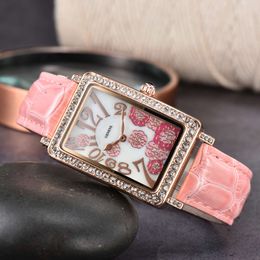 2022 relógio diamante fm quadrado relógio feminino internet celebridade luxo moda tendência quartzo