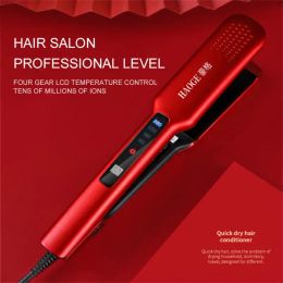Irons 2 In 1 Professional Negative Ion Hair Straightener Brush Curling Comb With Lcd Display Hair Curling Tool Electric Styling Tool