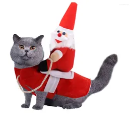 Dog Apparel Christmas Pet Clothes Cat And Horseback Riding Suit To Santa Claus Funny Costume