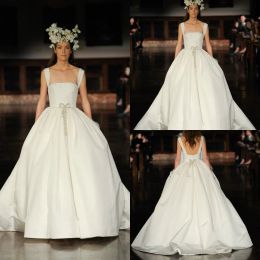 reem acra wedding dresses spaghetti crystals satin plus size princess bridal gowns caften beach bohemia robe de