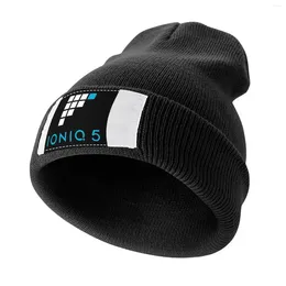 Berets Ioniq 5 - Fully Charged Logo Knitted Hat Anime Bobble For Women 2024 Men's