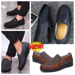 Shoes GAI sneakers sport Cloths Shoes Men Single Business Classic Top Shoes Casual Soft Sole Slipper Flat Leather Mens Shoes Black comforts softs size 38-50