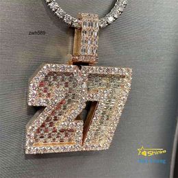 Designer Hot Selling S925 Hip Hop Jewelry Mens 925 Sterling Silver Iced Out Custom Letter VVS Moissanite Diamond Initial Pendant