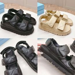 Designers Nappa Sandals Leather Womens Slides Flat Slippers Summer White Black Comfortable Home Shoes With Box 538