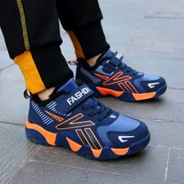 Детская обувь Fiess для мальчиков, зимняя уличная плюшевая теплая спортивная обувь для пешего туризма, нескользящая толстая подошва, размер 28–40, размер 577