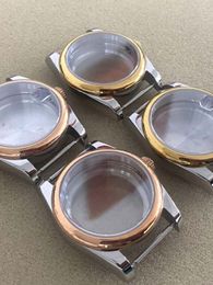 PVD rose rose gold dense bottom 36/39mm oyster style constant motion R-ring case mineral glass suitable for NH35/36