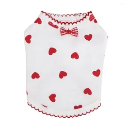Dog Apparel Costume Stylish Ripple Collar Adorable Heart Print Puppy Vest Clothes Pography Props Shirt Pet T-Shirt