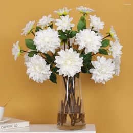 Decorative Flowers Luxurious Artificial Dahlias Dahlia Branch Durable Exquisite Realistic Beautiful Fake Flower Home