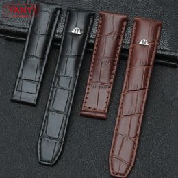 Watches Genuine Leather Watch Strap 20mm 22mm for Maurice Lacroix Watchband Folding Leisure Business Cow Leather Bracelet